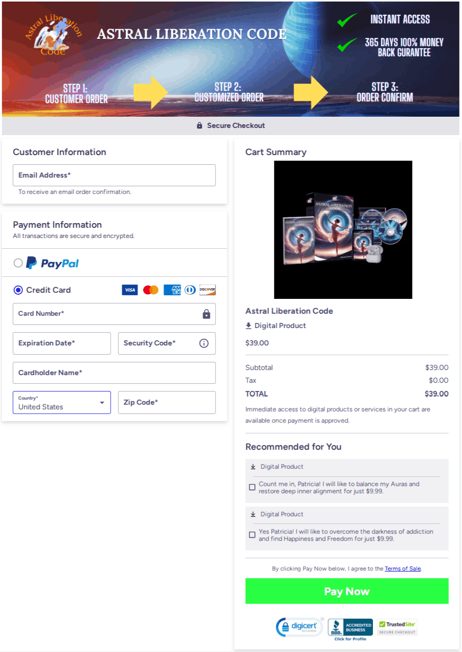 Astral Liberation Code Checkout